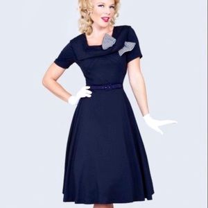NWOT Tatyana Navy and White Nautical Swing Dress XL